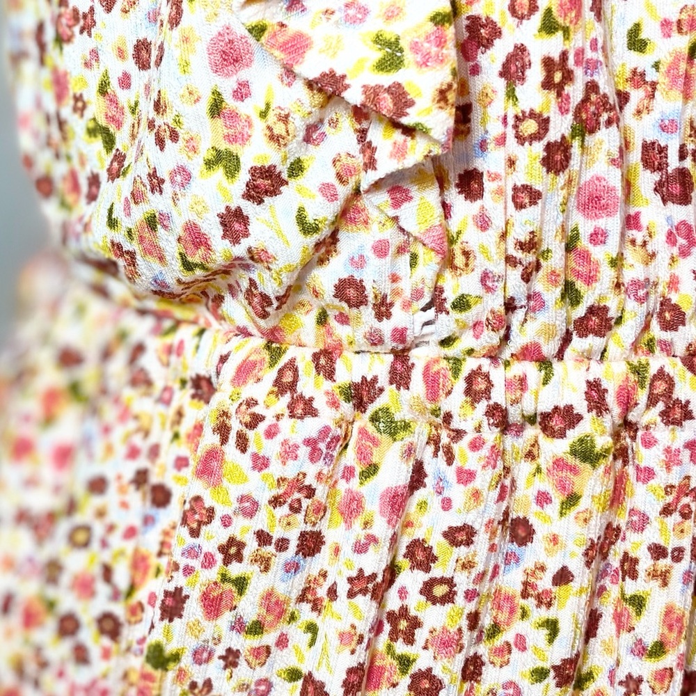 NWT L & XL LC Lauren Conrad floral print Bohemian pink orange flowy sundress - Picture 4 of 9